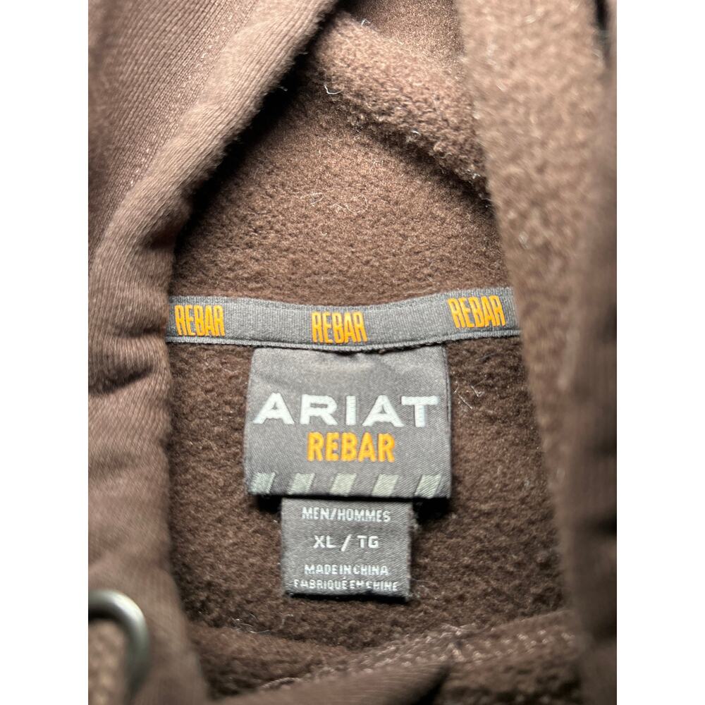 Men's Ariat Brown/Caramel Rebar Hoodie XL - Picture 4 of 5